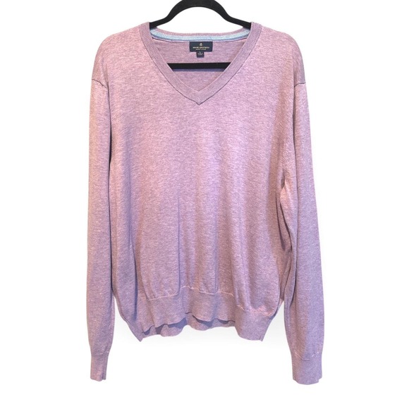 Brooks Brothers Supima Cotton V Neck Sweater Mens Large - Picture 2 of 6